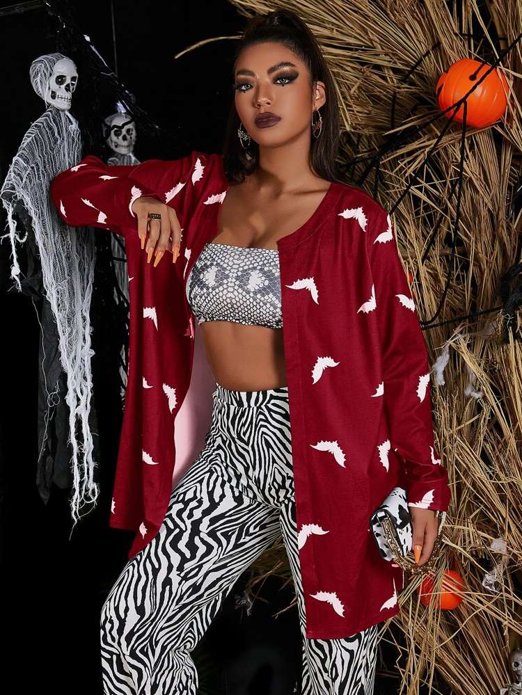 Short Halloween Long Sleeve Plus Size Outerwears 3870