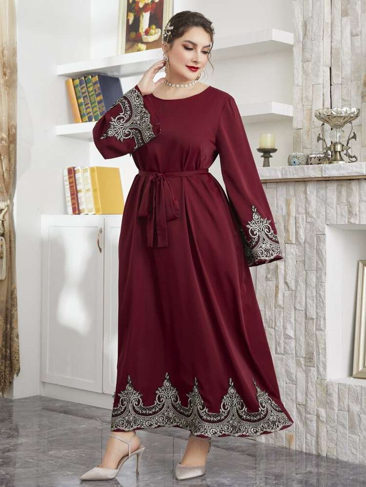  Maxi Long Sleeve Graphic Plus Size Dresses 1661