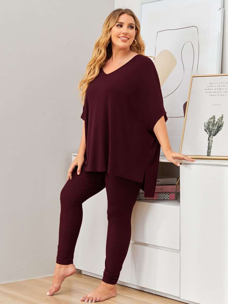  Half Sleeve Casual Plus Size Co-Ords 879