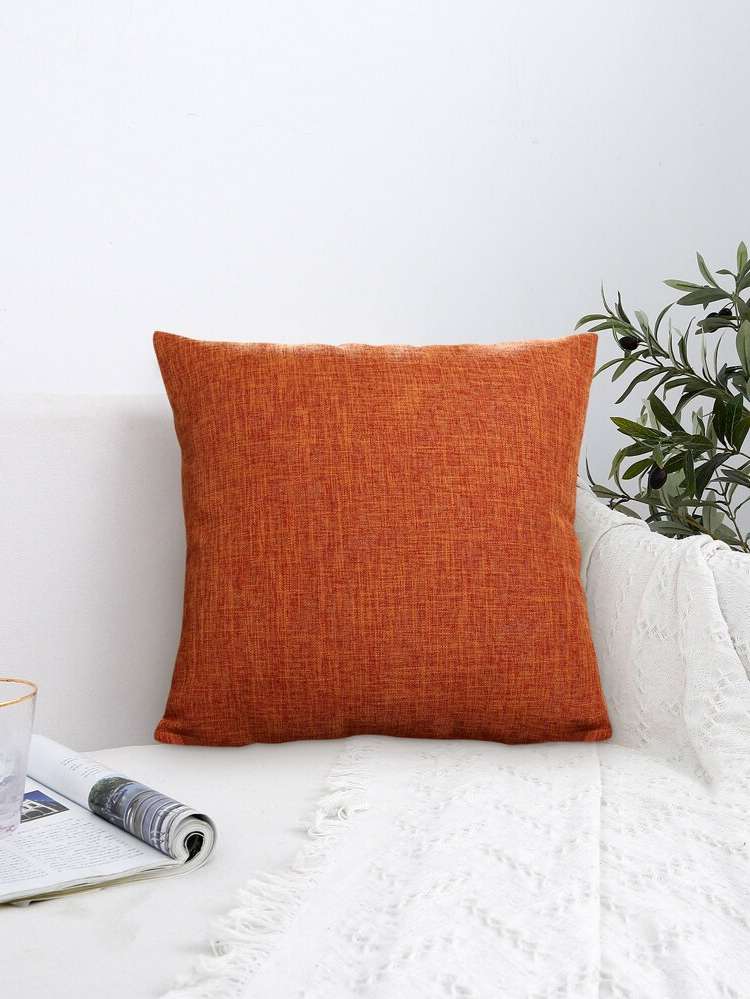  Burnt Orange Plain Decorative Pillows 396