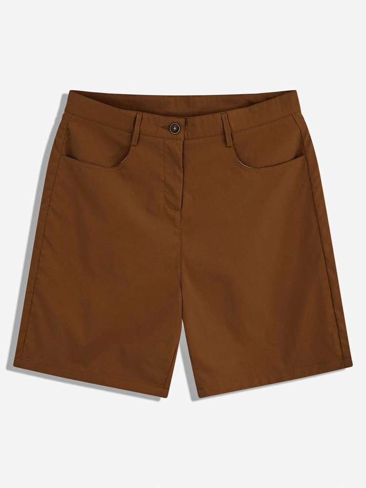  Burnt Orange Plain Men Shorts 999