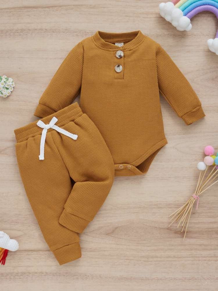 Button Long Sleeve Casual Baby  Mom 974