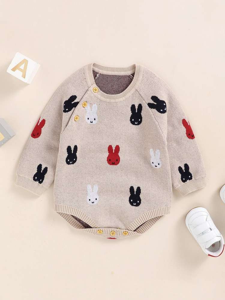 Casual Long Sleeve Round Neck Baby Sweater Onesies 5657