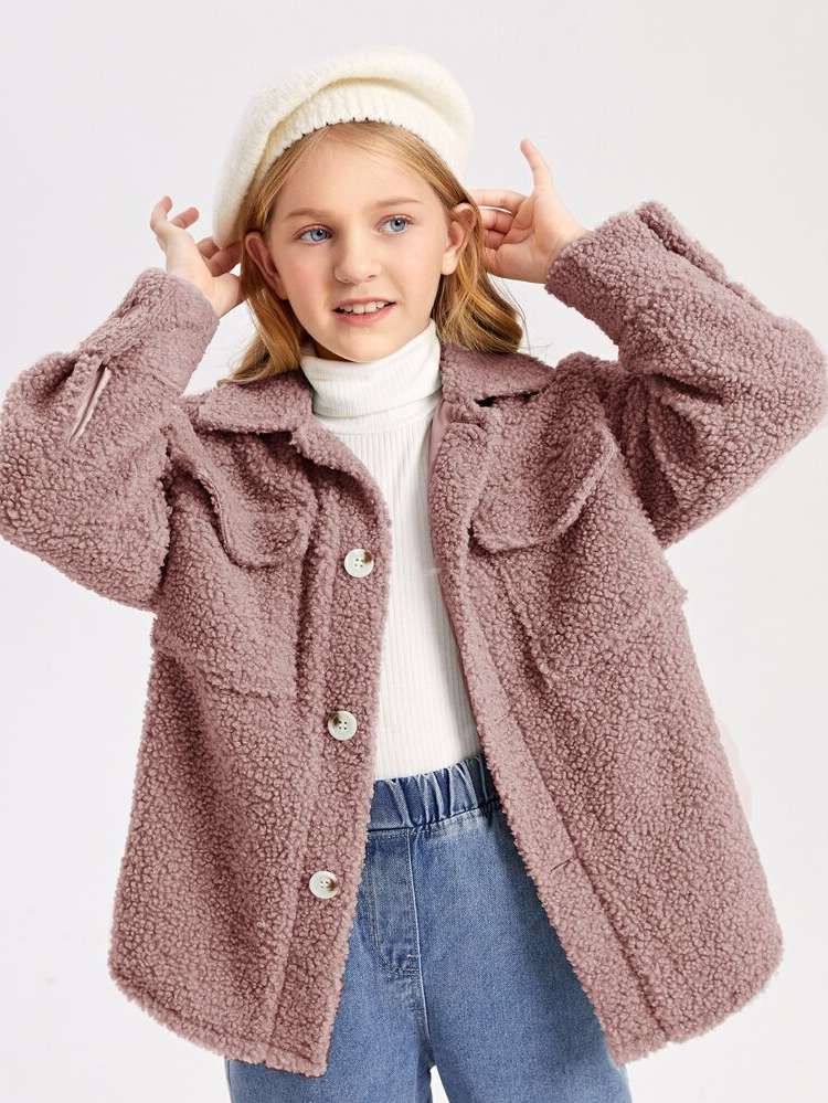  Plain Collar Girls Coats 9924