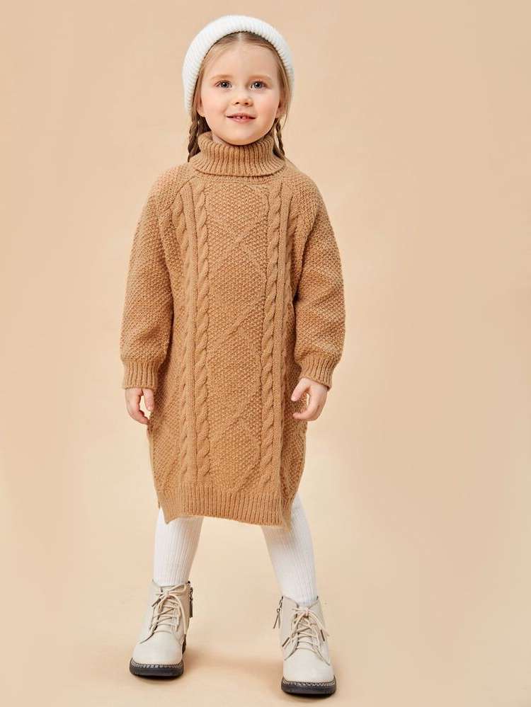  High Neck Casual Toddler Girls Knitwear 248