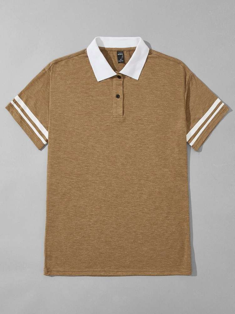 Camel Striped Polo Men Polo Shirts 182