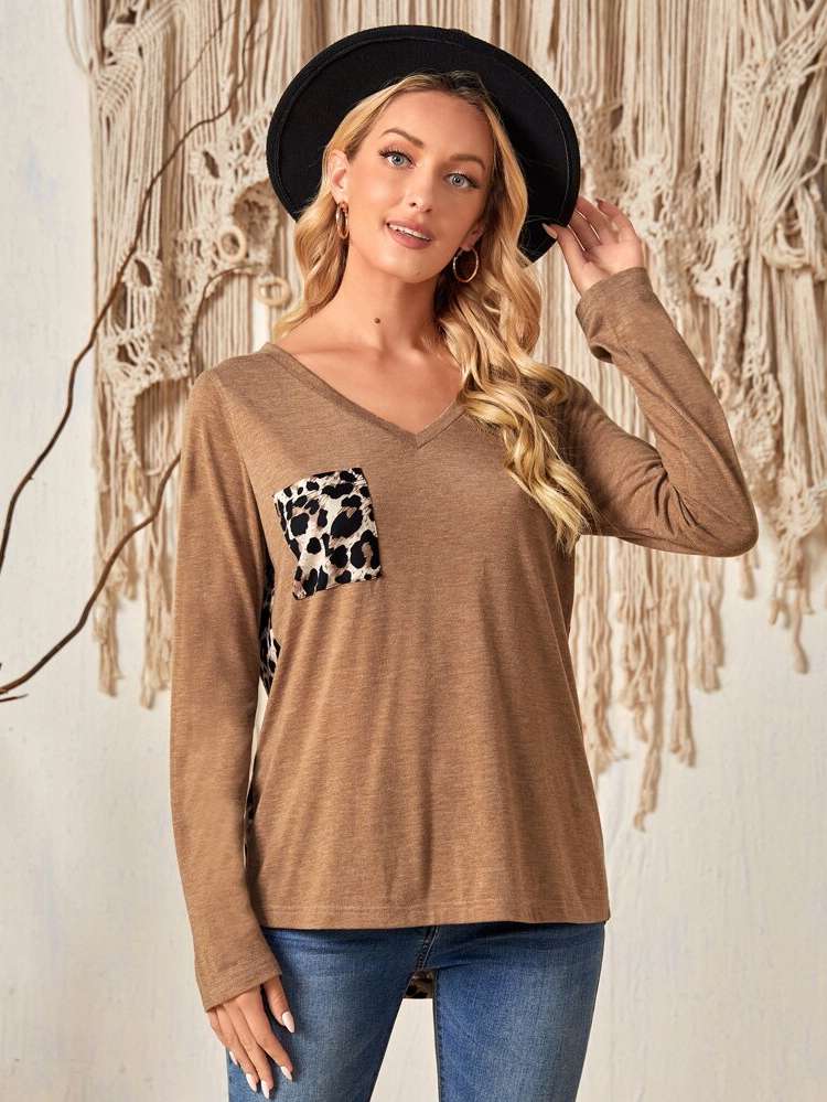 Long Sleeve Long Leopard Women Clothing 2825