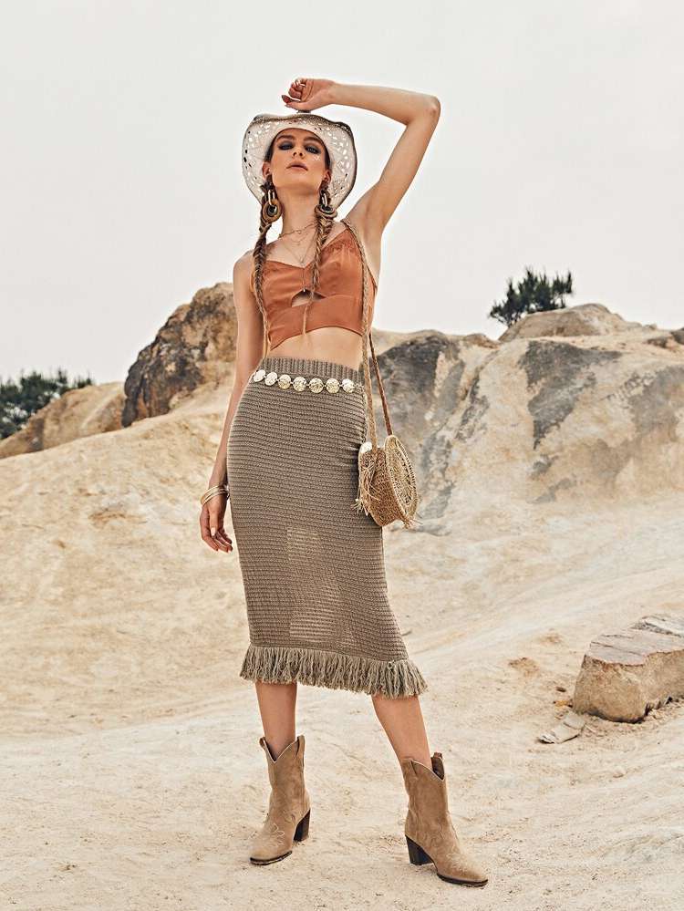 Fringe Boho Midi Women Clothing 231