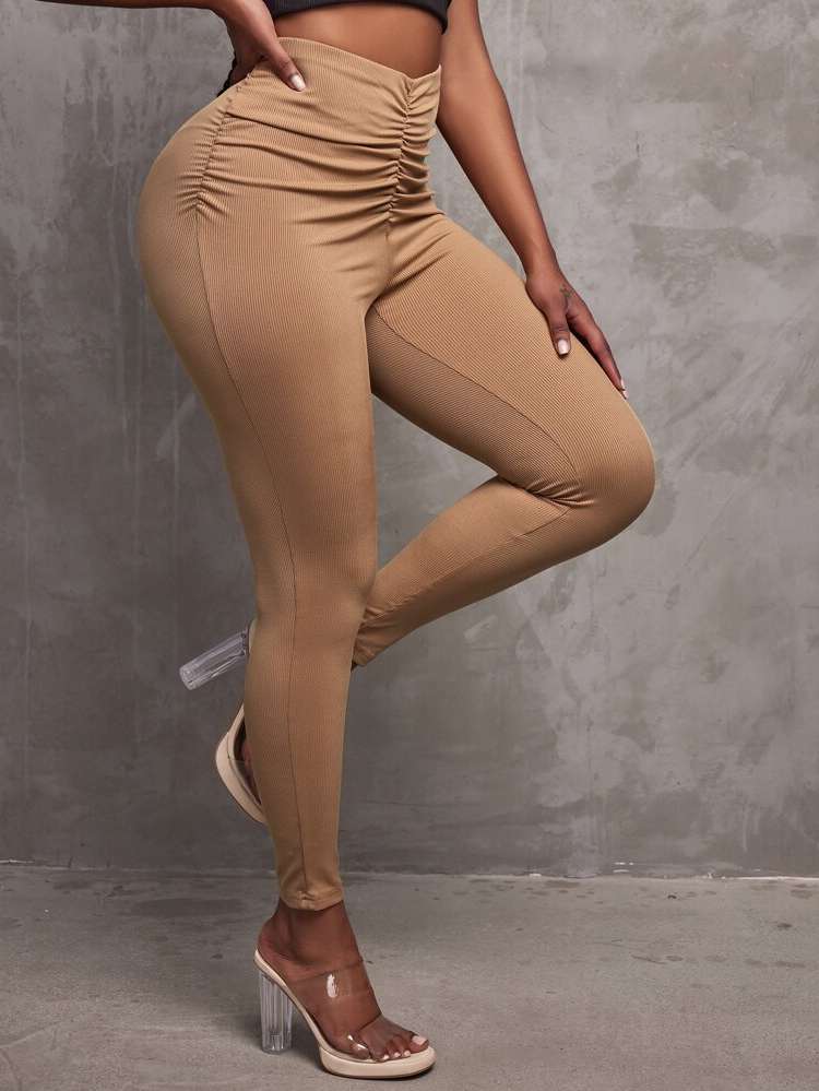 Ruched  Long Women Leggings 9367