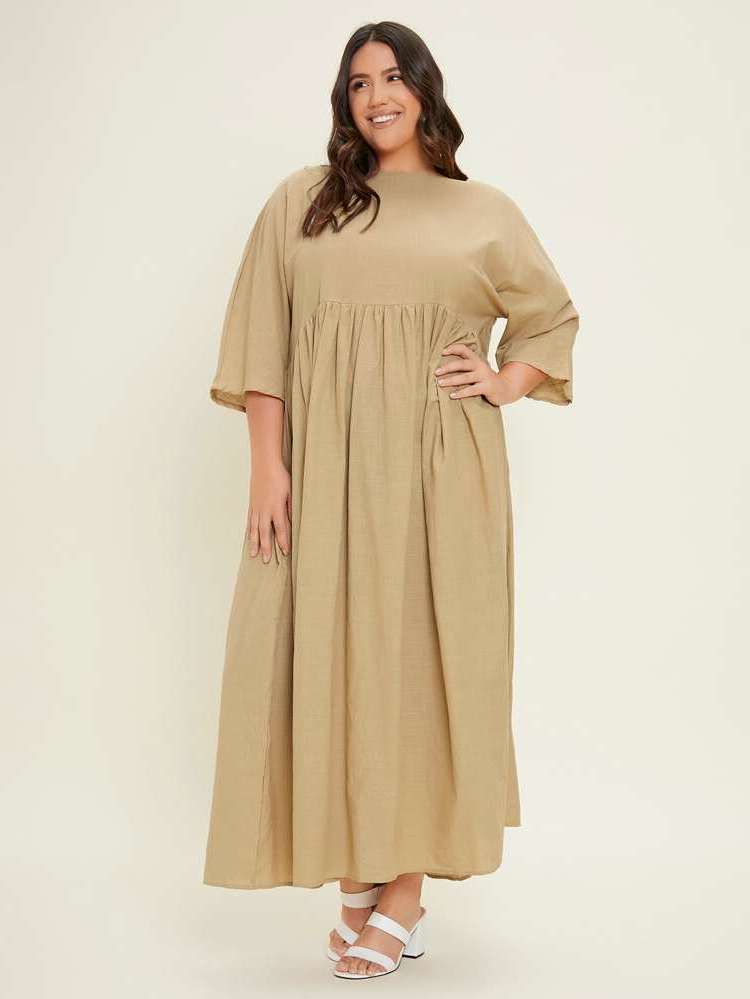  Camel Casual Maxi Plus Size Dresses 501