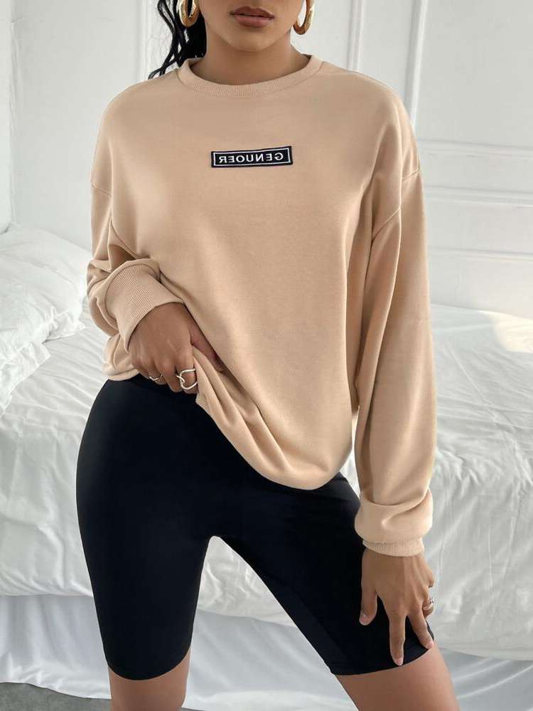 Long Long Sleeve Camel Round Neck Women Sweatshirts 199