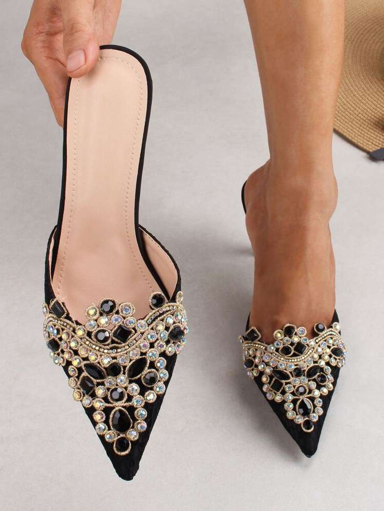  Champagne Rhinestone Women Shoes 6487