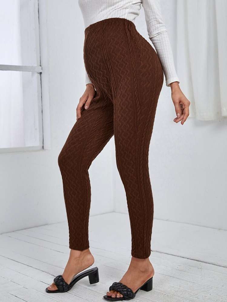 Cropped Skinny Chocolate Brown Casual Maternity Bottoms 7974