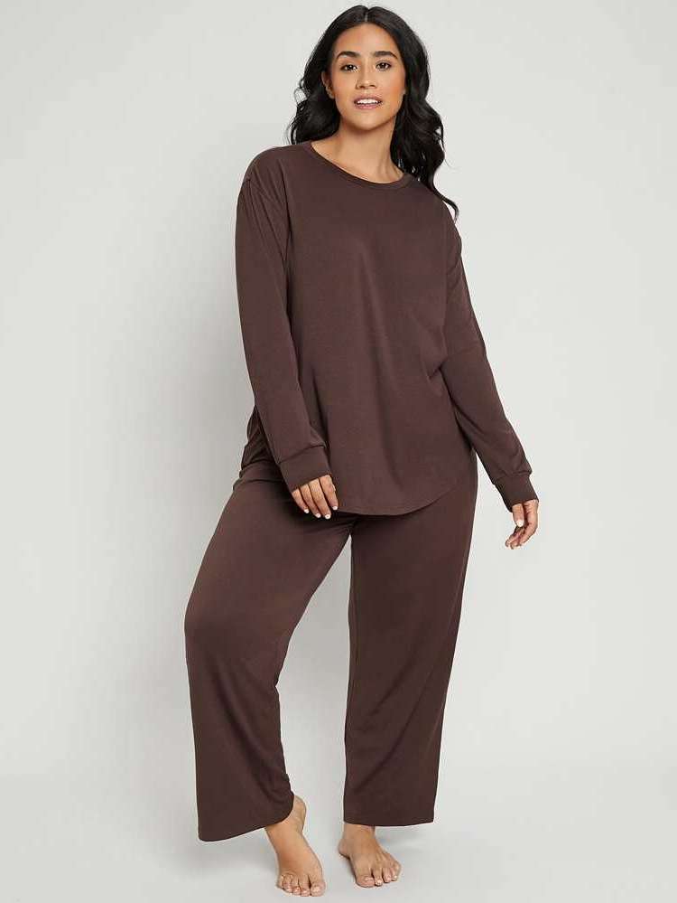   Round Neck Women Plus Sleep  Lounge 6797