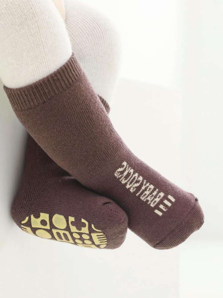  Chocolate Brown Letter Kids Socks  Tights 9978