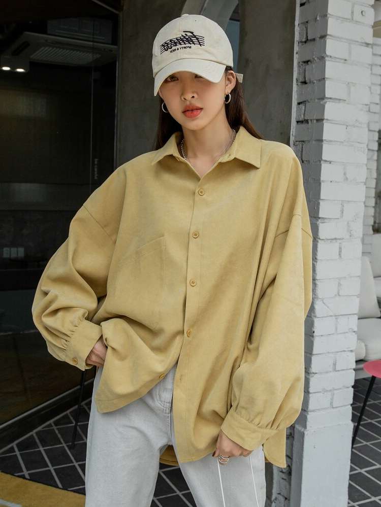 Plain Long Sleeve Long Women Tops, Blouses  Tee 104