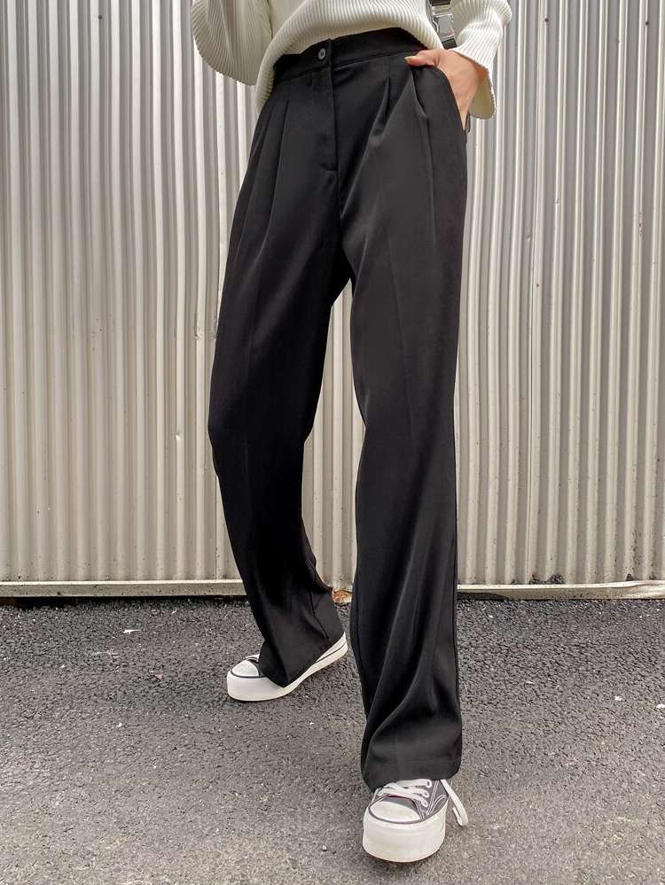  Plain Chocolate Brown Women Suit Pants 7906