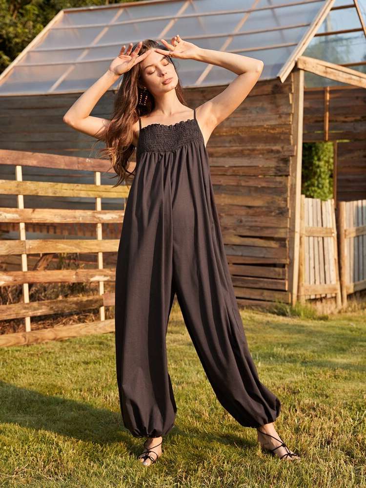 Casual Sleeveless Plain Women Jumpsuits 37