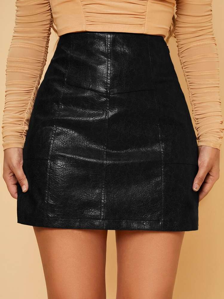 Mini Zipper Elegant Women Skirts 1055