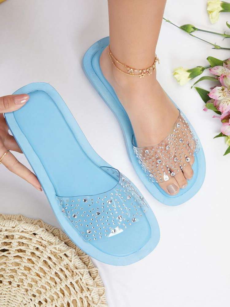  Rhinestone Plain Women Slides 6933