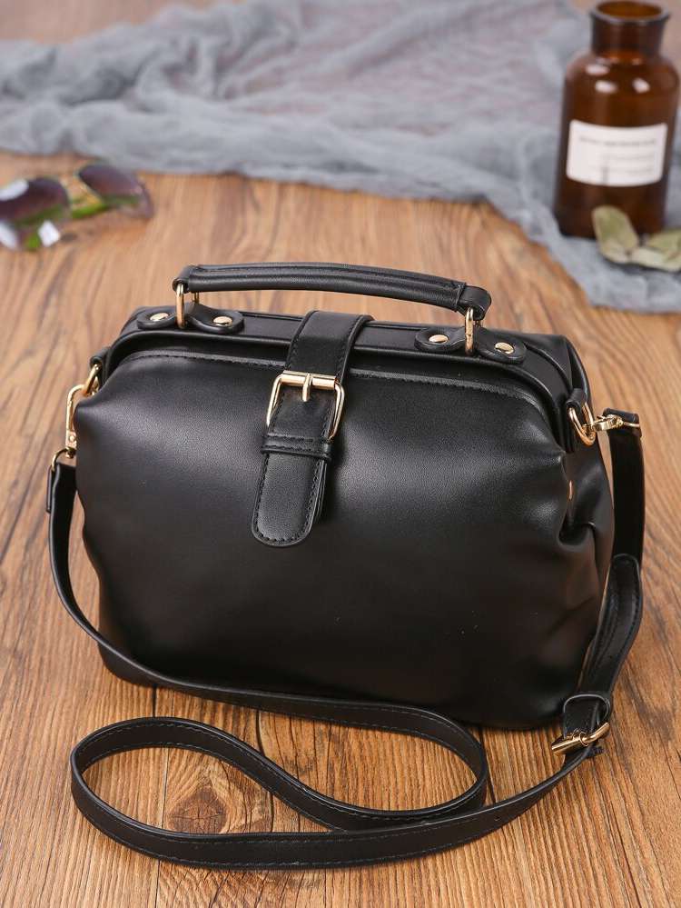  Plain Coffee Brown Women Satchels 8559