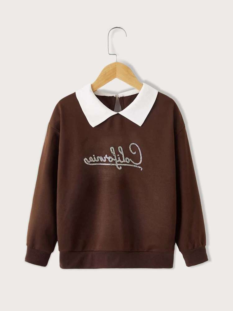 Long Sleeve Regular Letter Collar Kids Clothing 4945