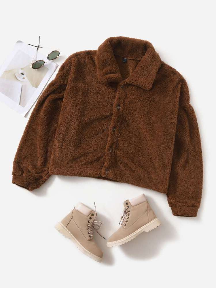 Plain Coffee Brown Women Plus Clothing 423