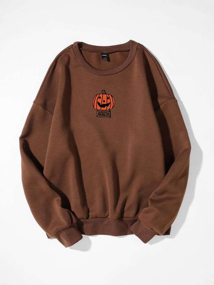 Halloween Regular Casual Round Neck Plus Size Sweatshirts 1398