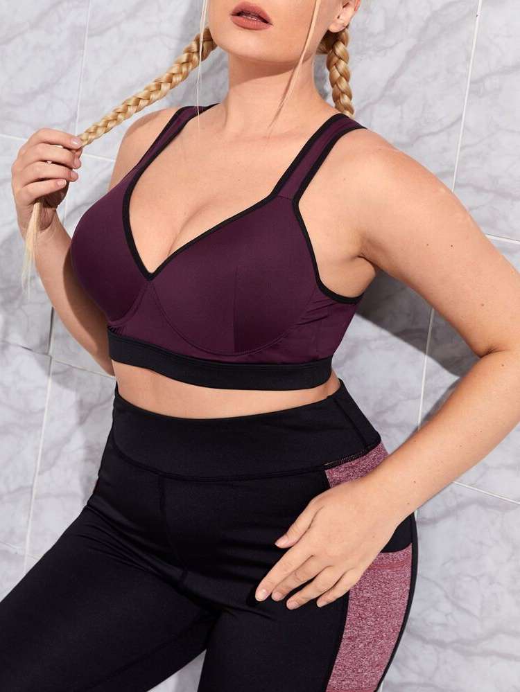  Coffee Brown  Plus Size Sports Bras 8168