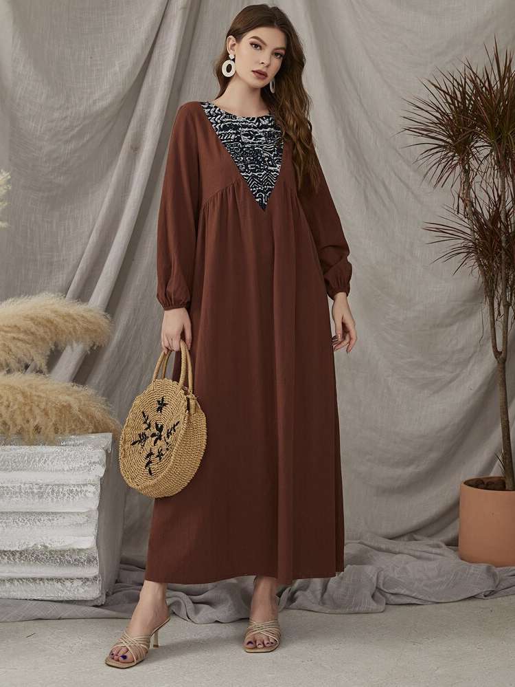 Geometric  Coffee Brown World Apparel 2322