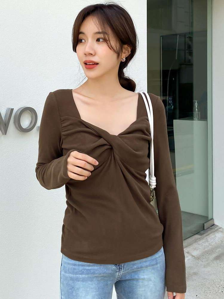  Casual Long Sleeve Regular Women T-Shirts 9624