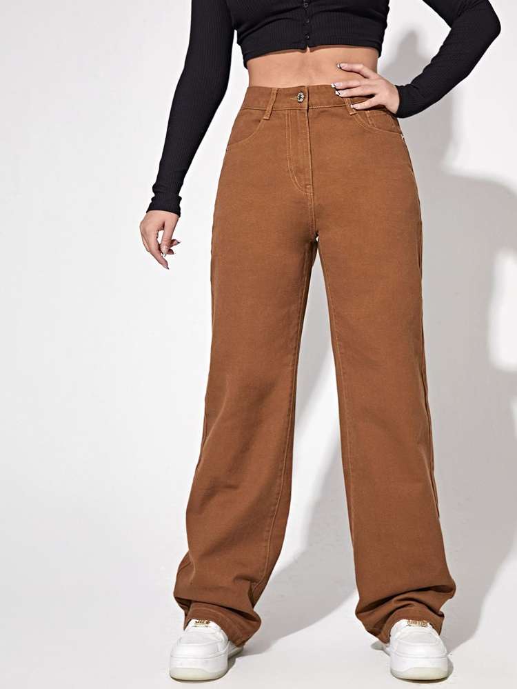   Coffee Brown Women Denim 2059