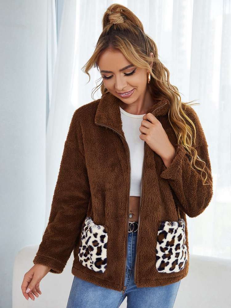  Leopard Coffee Brown Women Clothing 477