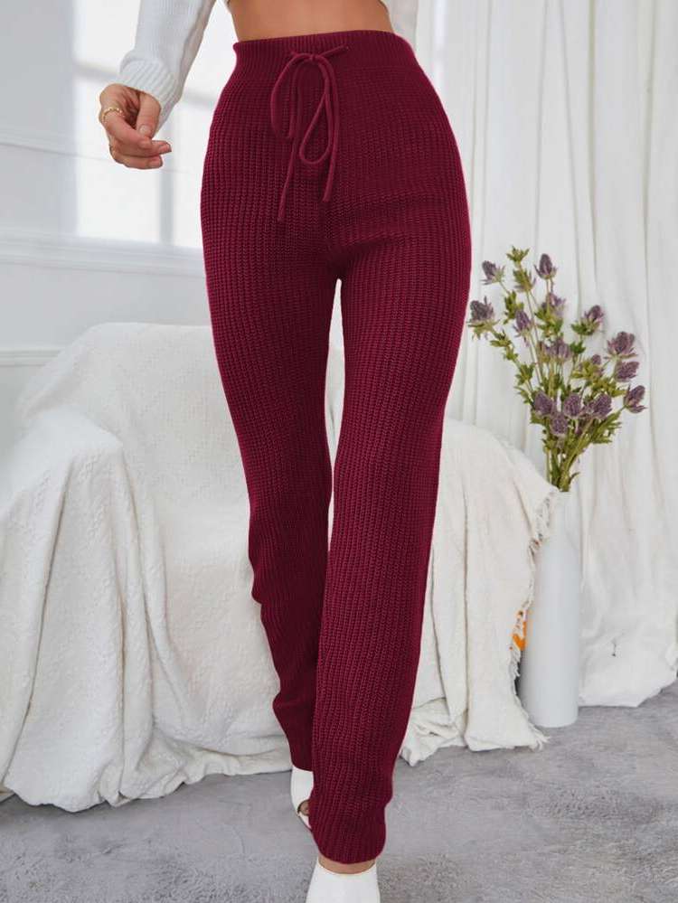  Regular Fit Drawstring Women Sweater Pants 5941