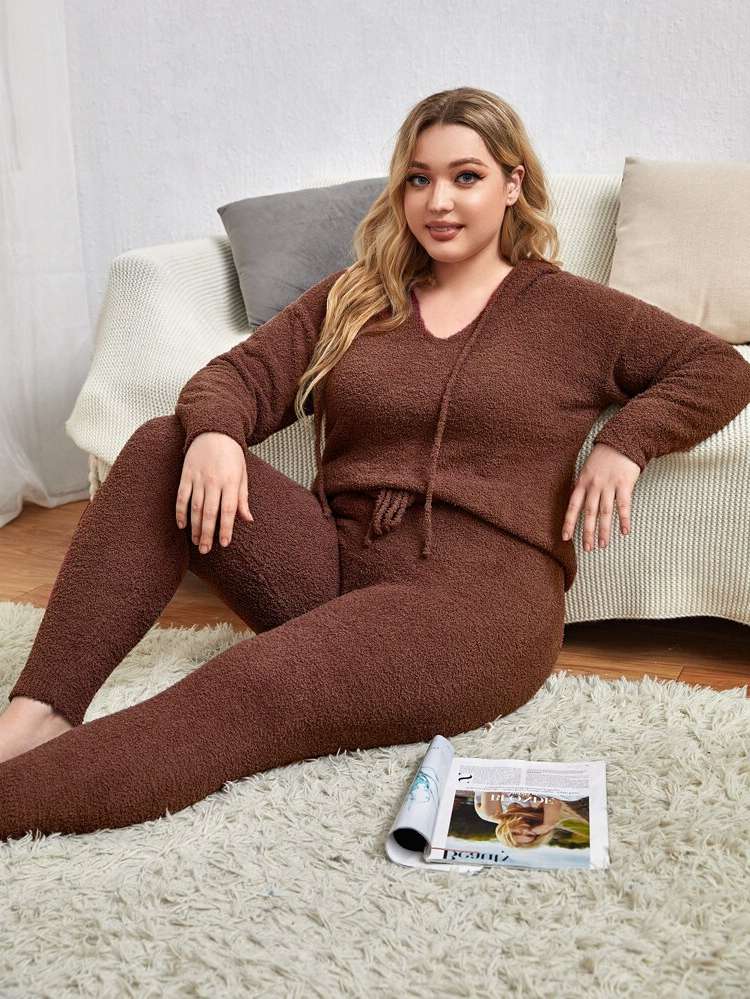  Regular Fit Long Sleeve Plus Size Sweater Co-ords 7605