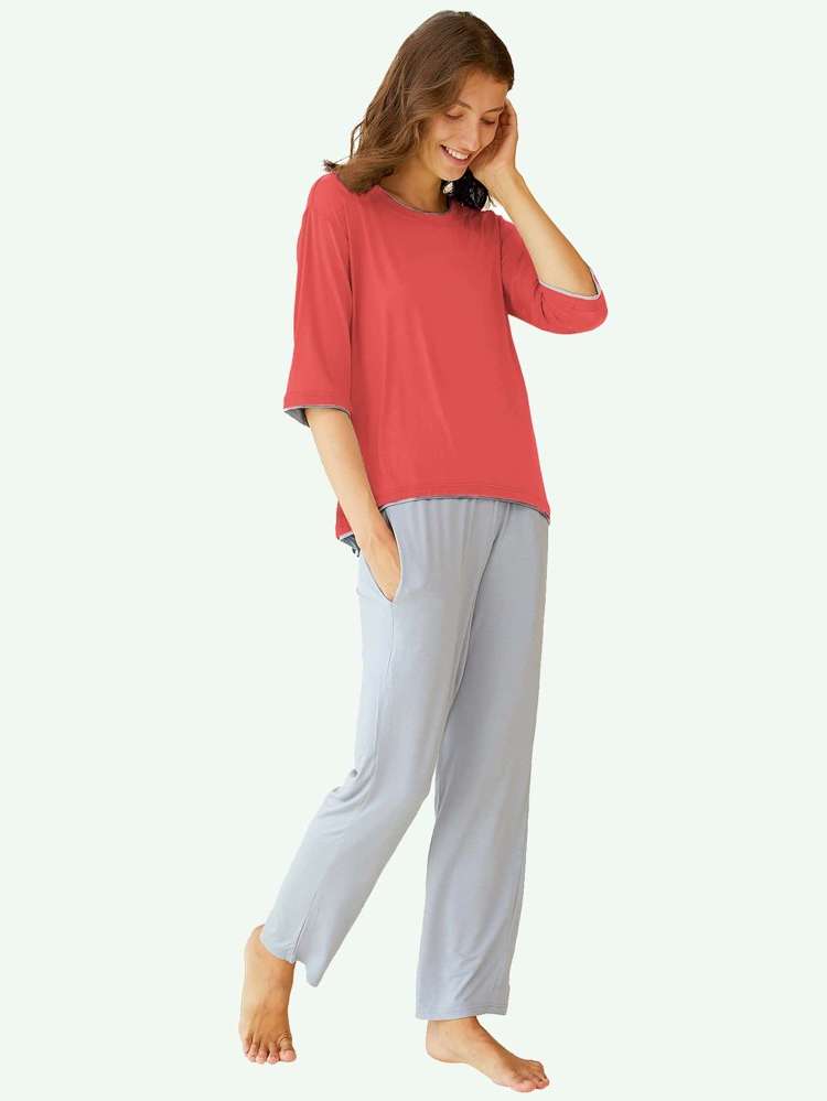 Casual  Three Quarter Length Sleeve Underwear  Sleepwear 8520