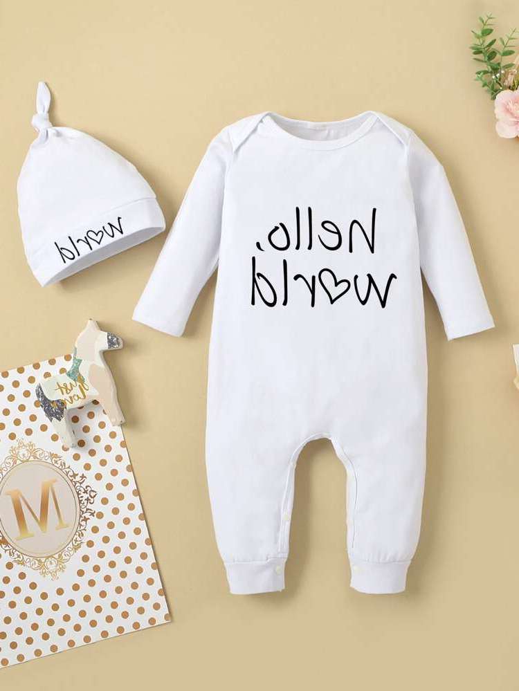  Coral Pink Casual Slogan Baby Clothing 9042