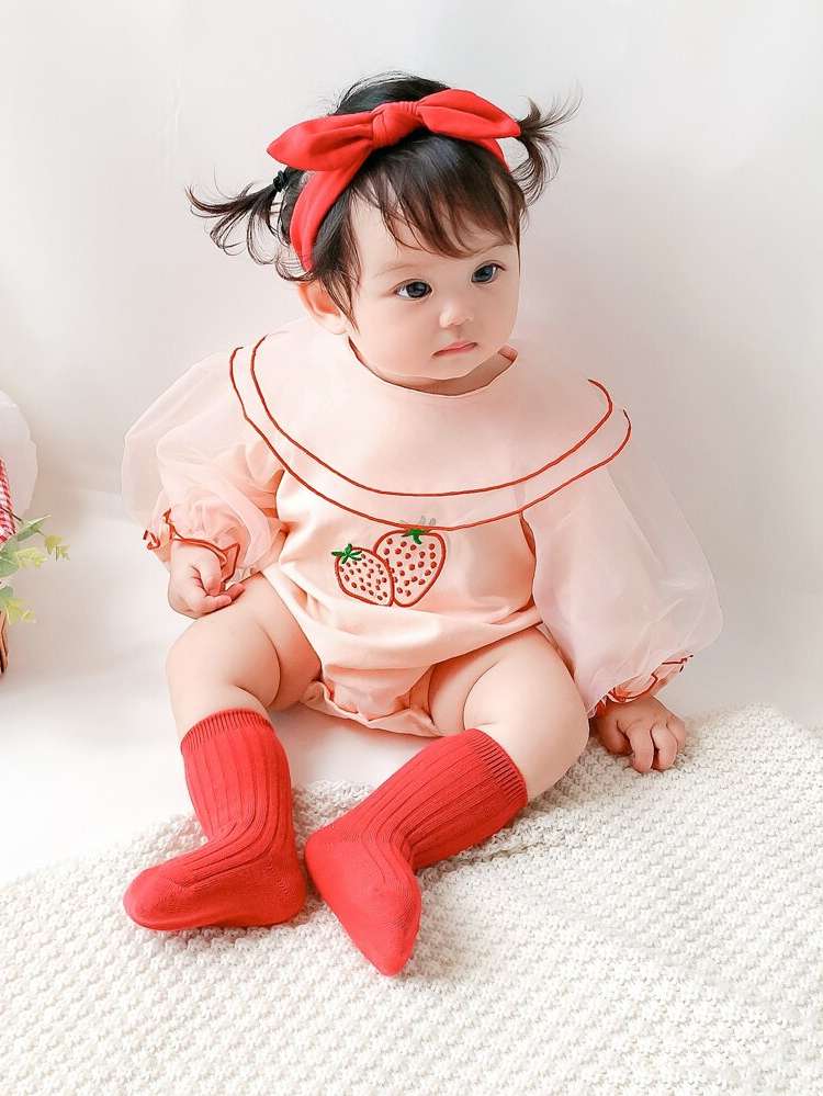 Button Round Neck Long Sleeve Baby Clothing 9867