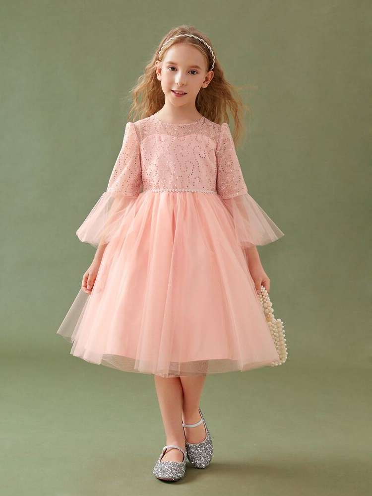 Coral Pink  Midi Girls Clothing 279