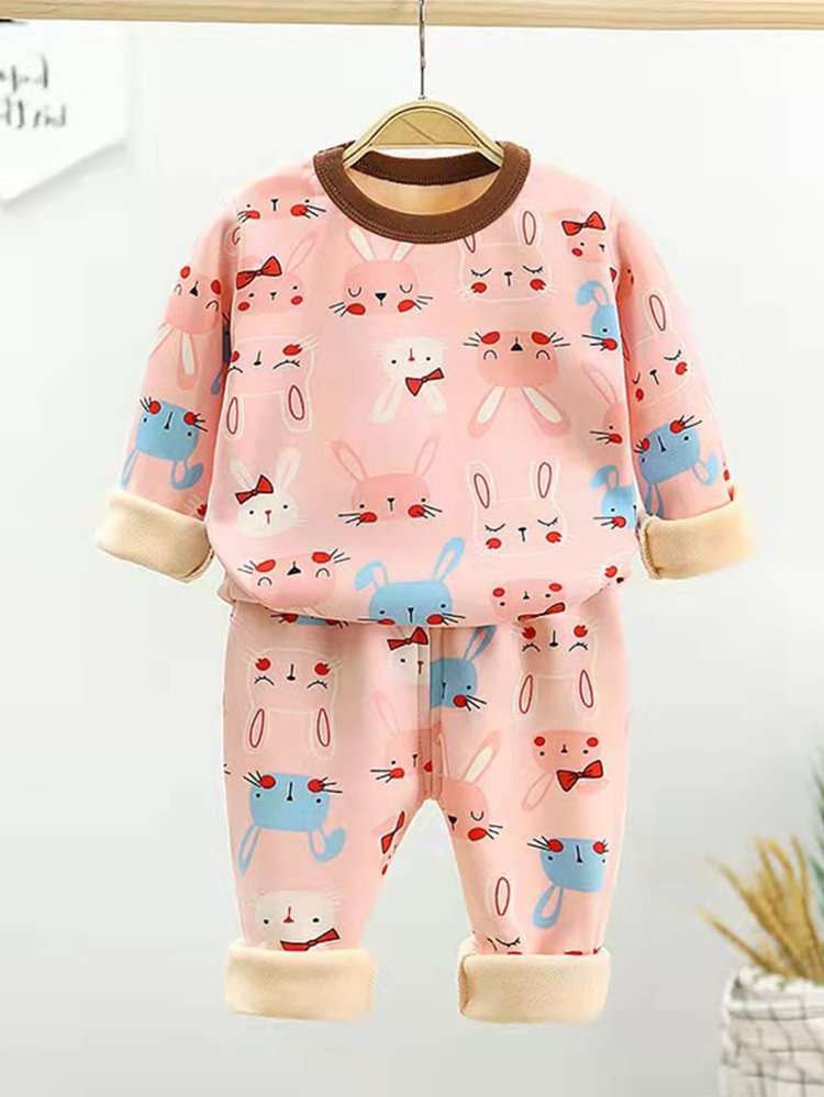  Casual Coral Pink Long Sleeve Toddler Girls Clothing 188