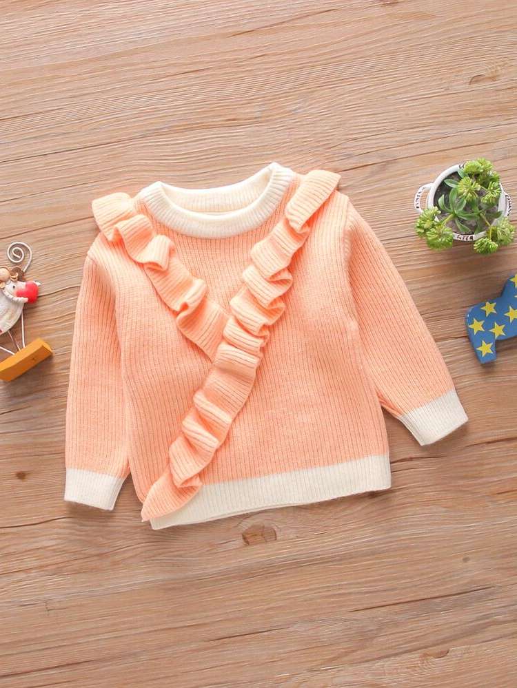  Ruffle Long Sleeve Kids Clothing 7069