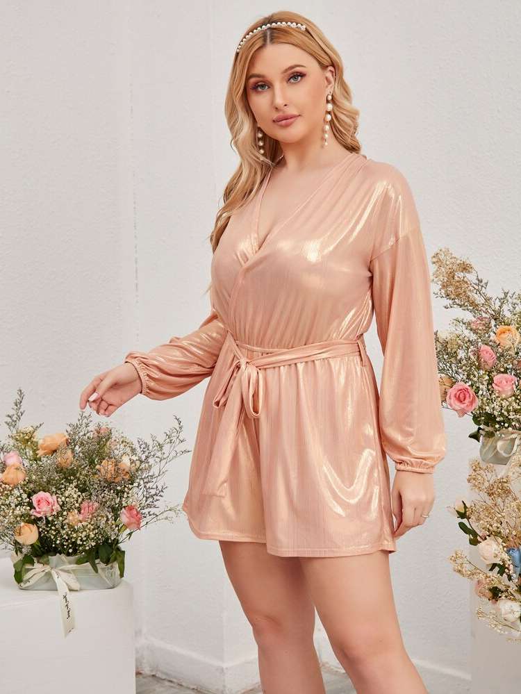 Glamorous Regular Fit Short Plain Plus Size Jumpsuits 658