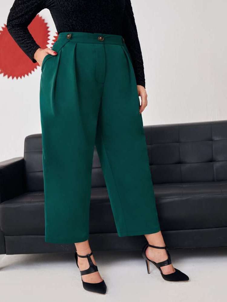  Cropped Plus Size Suit Pants 7655