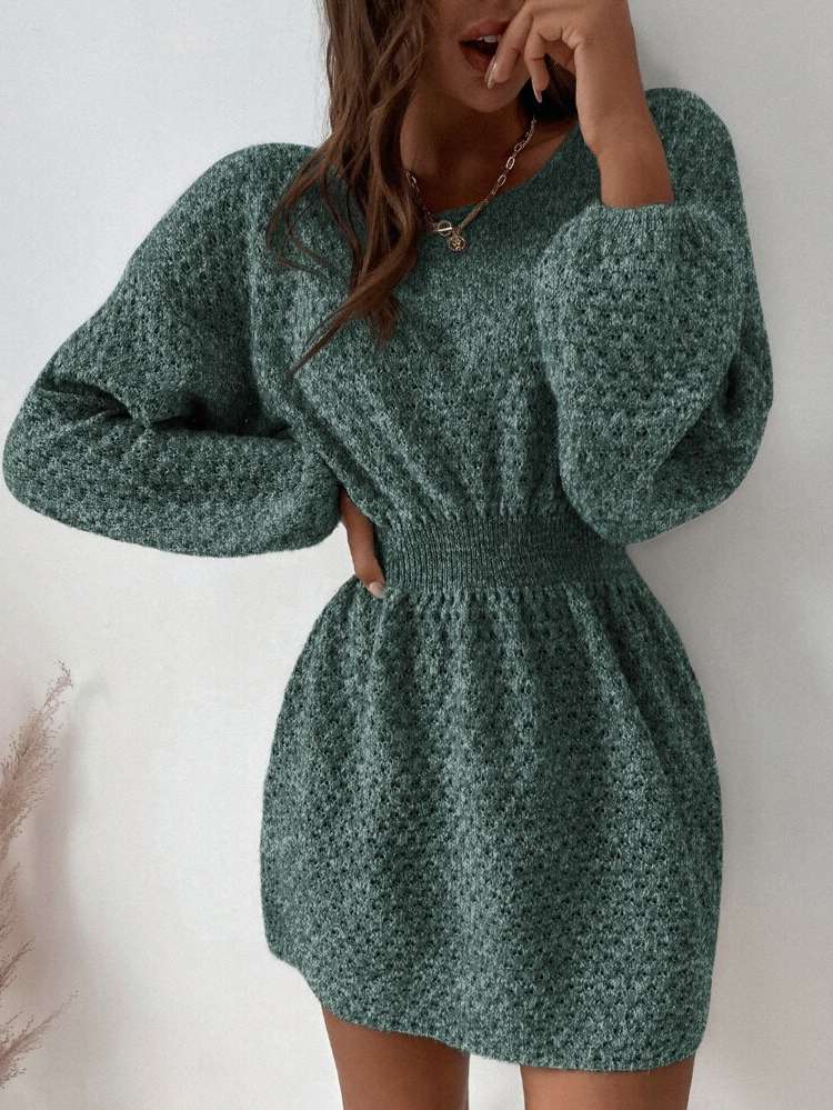  Plain Regular Fit Women Sweater Dresses 1109