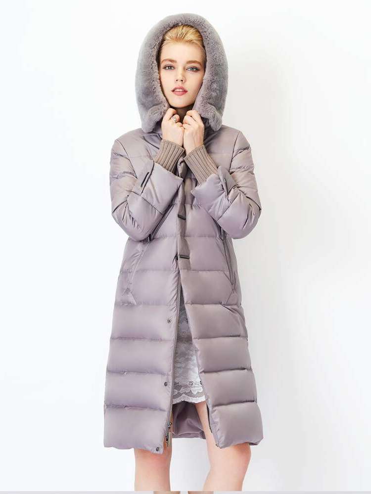 Elegant Hooded Dark Green Women Outerwear 9957