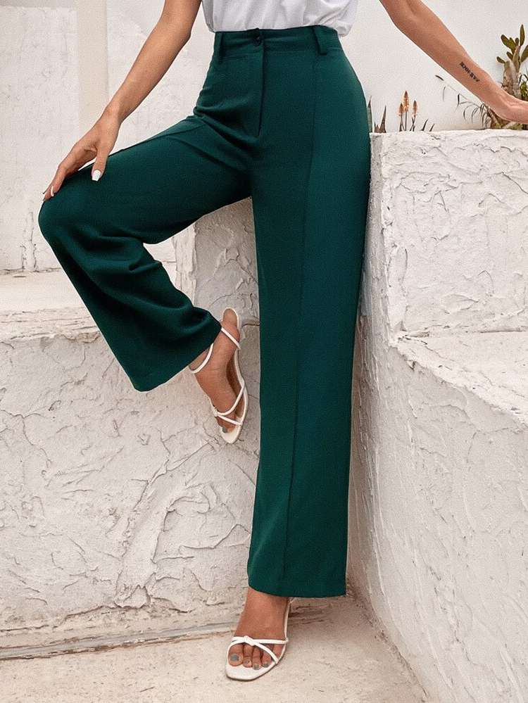 Regular Fit Long Dark Green Women Suits 709