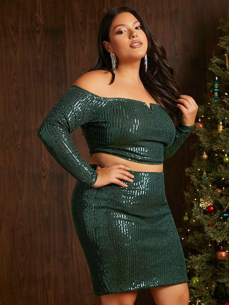  Dark Green Glamorous Women Plus Clothing 572