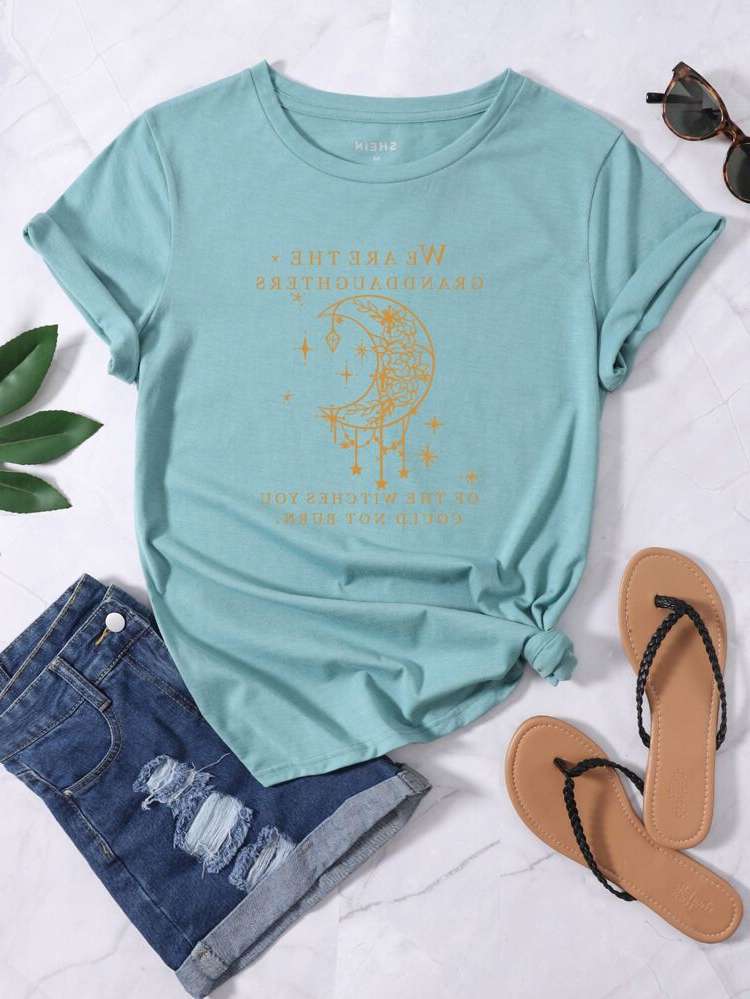 Short Sleeve Regular Fit Casual Regular Women T-Shirts 7748