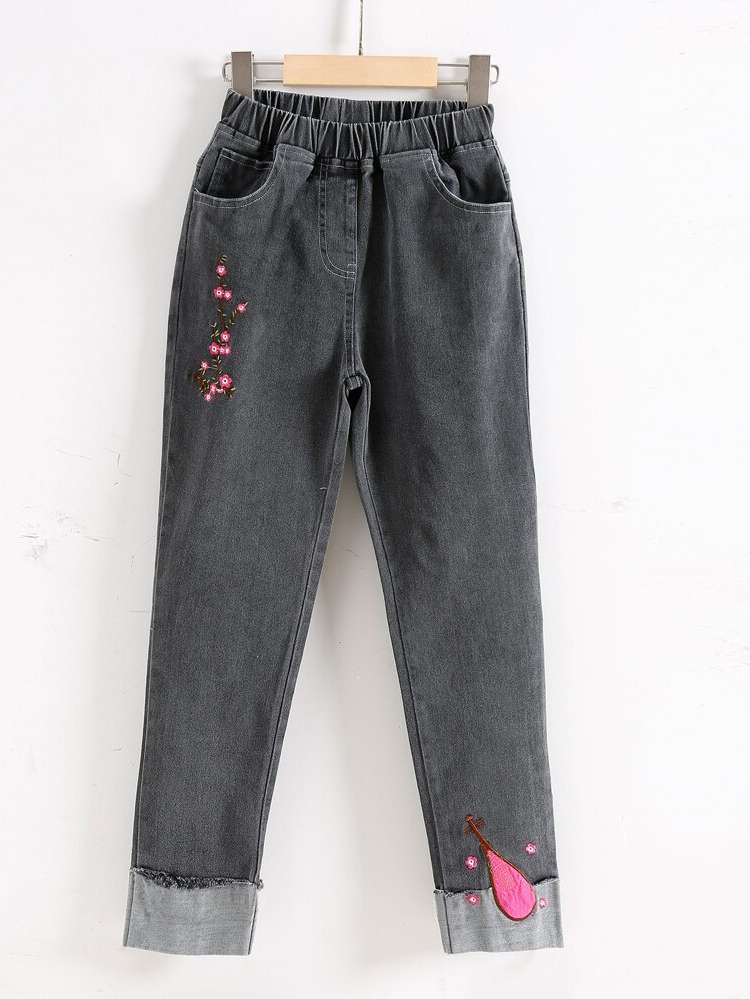 Long Regular Fit Dark Grey Girls Denim 2924