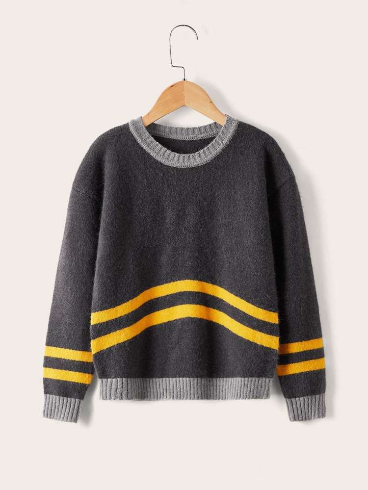 Dark Grey  Regular Boys Knitwear 6970